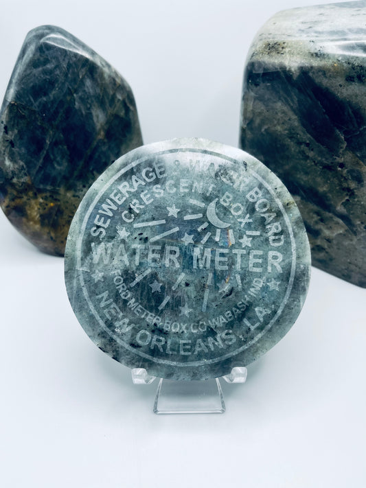 Labradorite NOLA Water Meter Coaster
