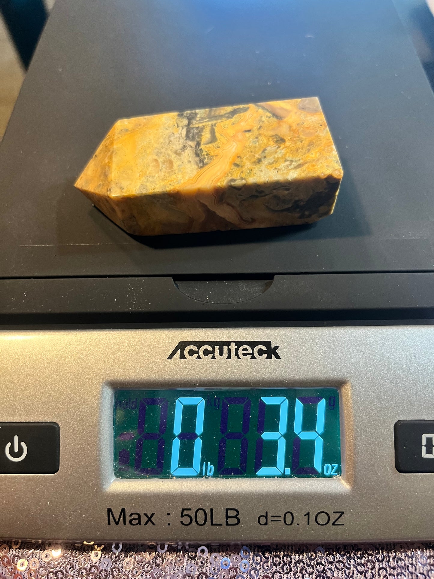 Yellow Crazy Lace Agate Tower
