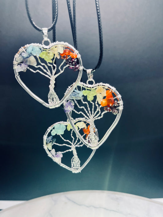Tree of Life Heart Pendant Necklace