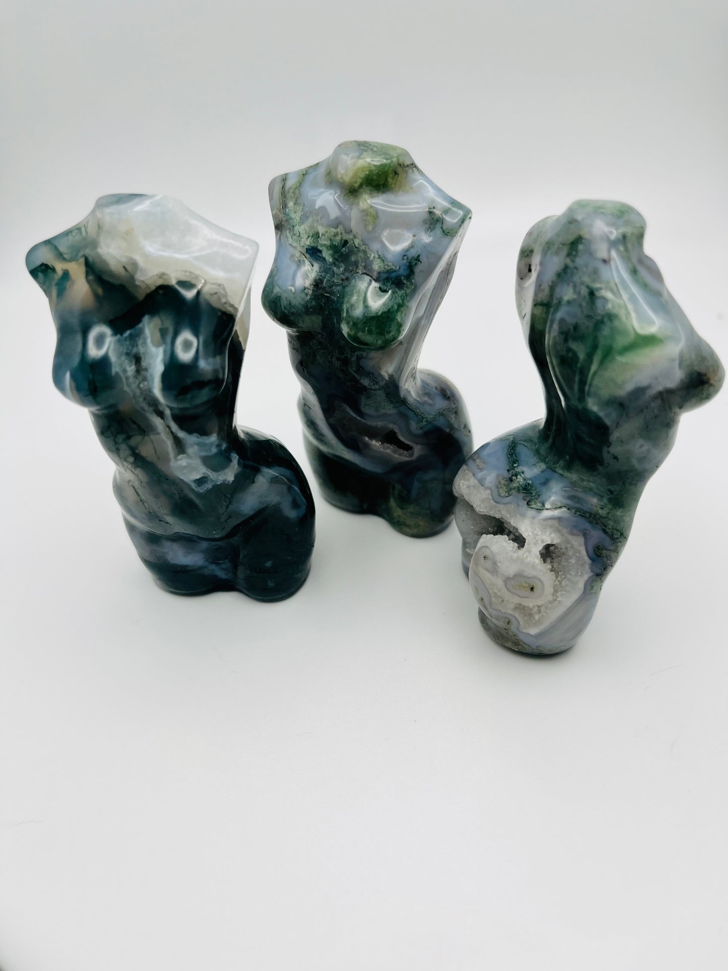 Moss Agate Sculptures