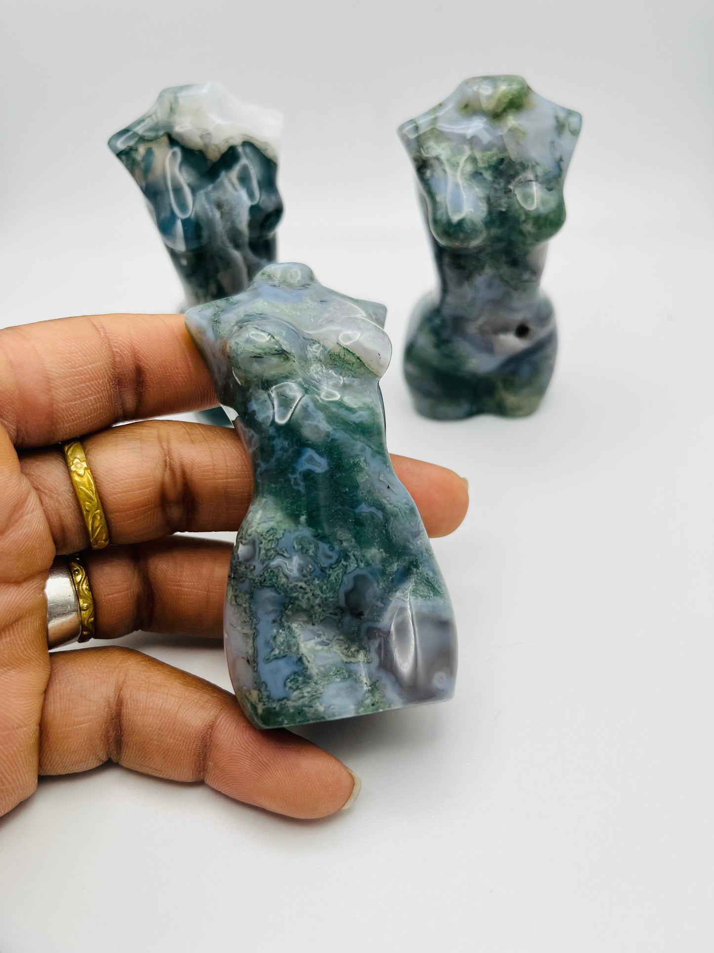 Moss Agate Sculptures